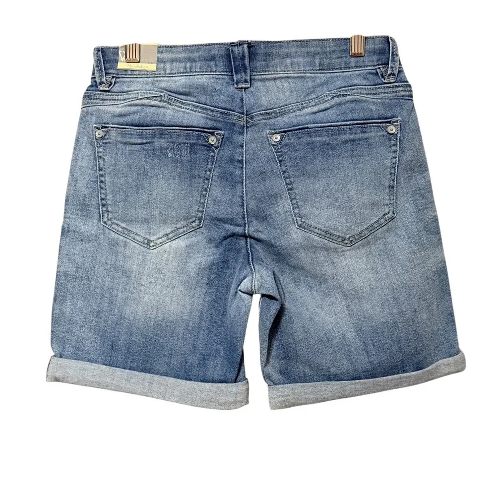 Wit & Wisdom Absolution Distressed Cuffed Denim Shorts Blue Medium Wash Size 0